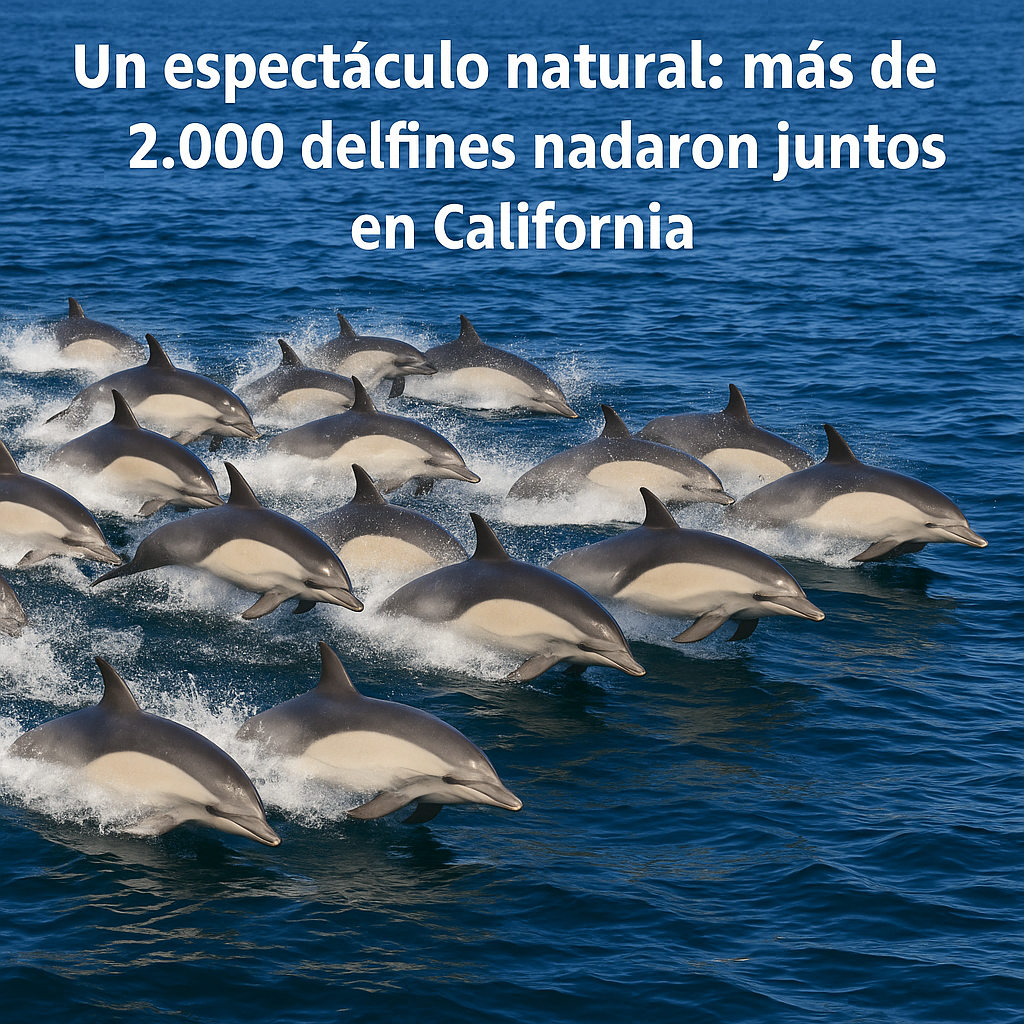 Un espectáculo natural: más de 2.000 delfines nadaron juntos en California