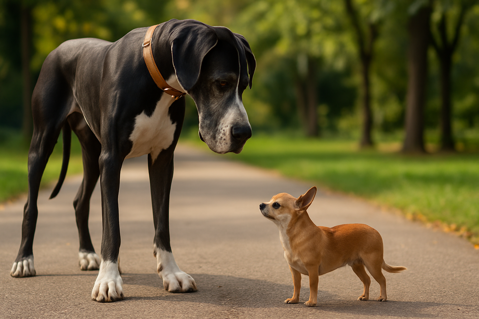 El perro más grande del mundo se encontró con el más pequeño: una amistad que desafía el tamaño