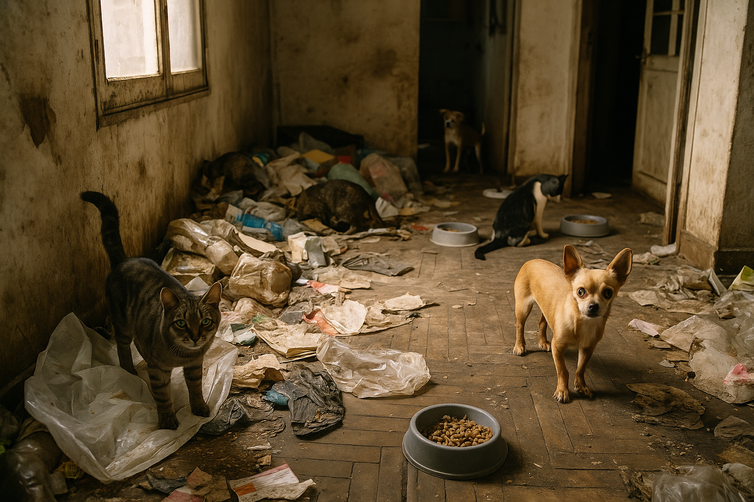 Rescatan a más de 50 animales hacinados en un departamento de Buenos Aires